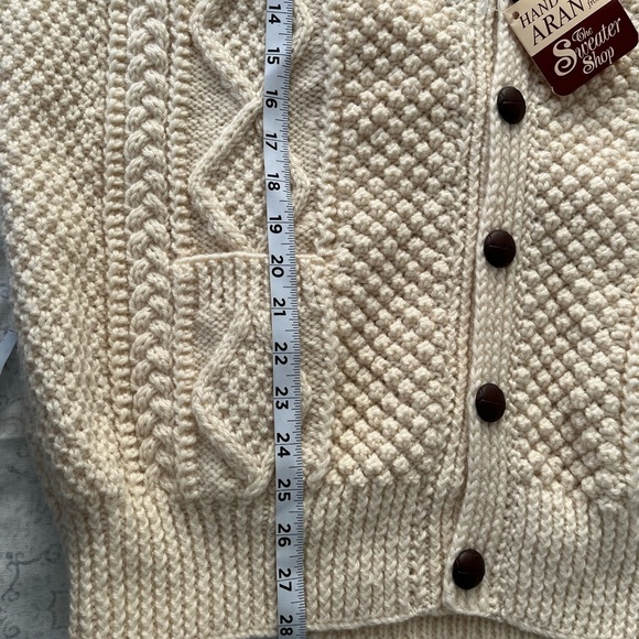 Cream Chunky Knit Cardigan Sweater - Picture 12 of 16